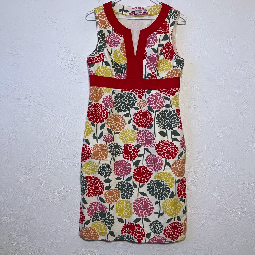Boden Notch Neck Pink Floral Shift Dress WH249 Size 6
